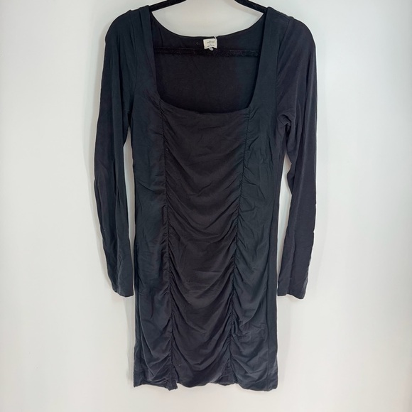 Wilfred Scrunch Seam Long Sleeve Square Neck Mini Dress - Picture 1 of 3